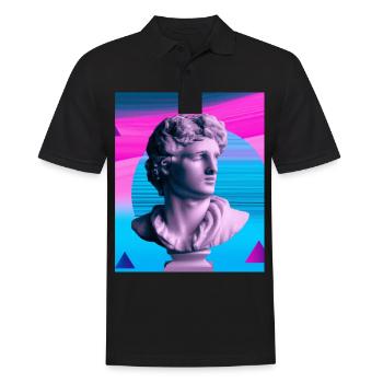 Vaporwave Statue Roman Bust - Men's Polo Shirt - black - Front - Kai (181cm)