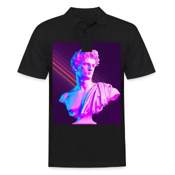 Vaporwave Statue Roman Bust - Men's Polo Shirt - black - Front - Kai (181cm)