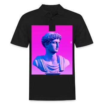 Vaporwave Statue Roman Bust - Men's Polo Shirt - black - Front - Kai (181cm)