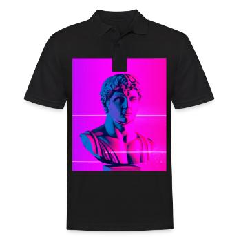 Vaporwave Statue Roman Bust - Men's Polo Shirt - black - Front - Kai (181cm)