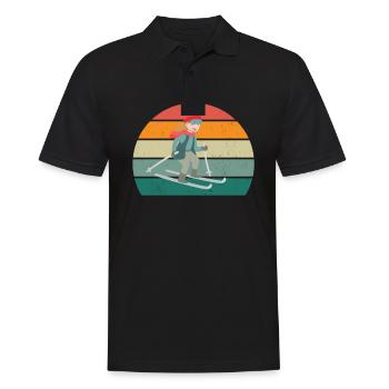 ski schi skifahrer skifahrerin winter schnee berge - Männer Poloshirt - Schwarz - Vorne - Kai (181cm)