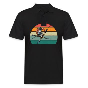 ski schi skifahrer skifahrerin winter schnee berge - Männer Poloshirt - Schwarz - Vorne - Kai (181cm)