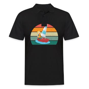 segel segler seglerin segelboot segelschiff boot - Männer Poloshirt - Schwarz - Vorne - Kai (181cm)