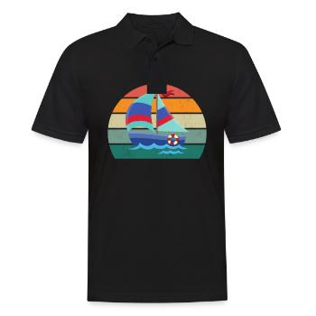 segel segler seglerin segelboot segelschiff boot - Männer Poloshirt - Schwarz - Vorne - Kai (181cm)