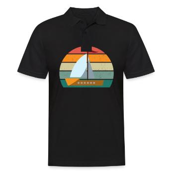 segel segler seglerin segelboot segelschiff boot - Männer Poloshirt - Schwarz - Vorne - Kai (181cm)