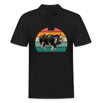 pigs pigs boar pigsty pigsty pig pig - Men's Polo Shirt - black - Front - Kai (181cm)