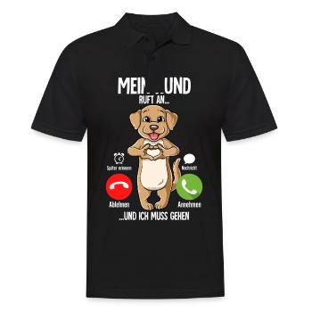 Mein Hund Ruft An - Männer Poloshirt - Schwarz - Vorne - Kai (181cm)