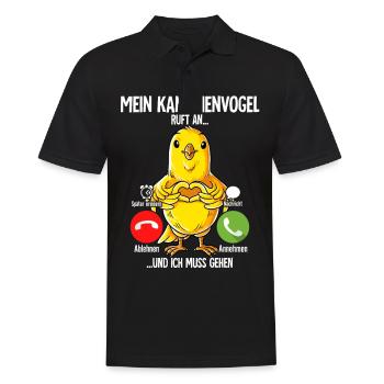 Mein Kanarienvogel Ruft An - Männer Poloshirt - Schwarz - Vorne - Kai (181cm)
