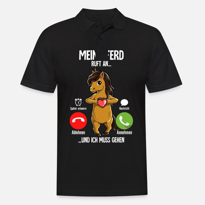 Mein Pferd Ruft An - Männer Poloshirt - Schwarz