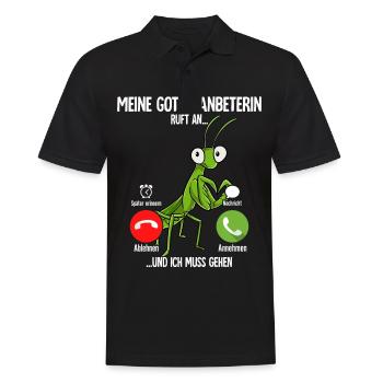 Meine Gottesanbeterin Ruft An - Männer Poloshirt - Schwarz - Vorne - Kai (181cm)