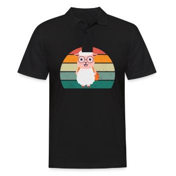 Schafe Schafherde Ziege Ziegen Lamm Schaf Wolle - Männer Poloshirt - Schwarz - Vorne - Kai (181cm)