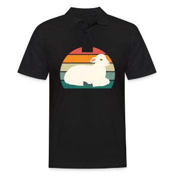 Schafe Schafherde Ziege Ziegen Lamm Schaf Wolle - Männer Poloshirt - Schwarz - Vorne - Kai (181cm)