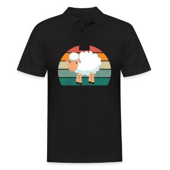 Sheep Flock of sheep Goats Goats Lamb Sheep wool - Men's Polo Shirt - black - Front - Kai (181cm)
