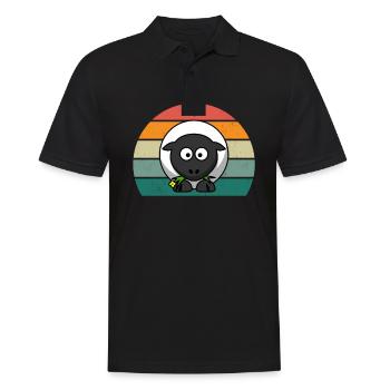 Schafe Schafherde Ziege Ziegen Lamm Schaf Wolle - Männer Poloshirt - Schwarz - Vorne - Kai (181cm)