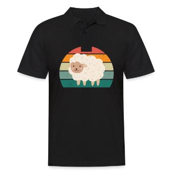 Schafe Schafherde Ziege Ziegen Lamm Schaf Wolle - Männer Poloshirt - Schwarz - Vorne - Kai (181cm)