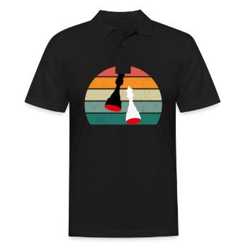 Joueur d’échecs Joueur d’échecs King Queen Chess - Polo Homme - noir - Devant - Kai (181cm)