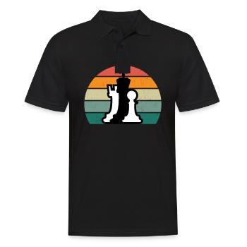 Joueur d’échecs Joueur d’échecs King Queen Chess - Polo Homme - noir - Devant - Kai (181cm)
