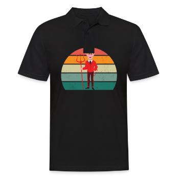 Teufel teuflisch Satan Böse Hölle Angst Schrecken - Männer Poloshirt - Schwarz - Vorne - Kai (181cm)