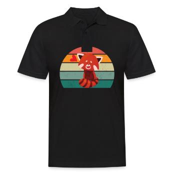 Pandas roux Panda rouge Bambou Asie Panda Rouge Ours - Polo Homme - noir - Devant - Kai (181cm)