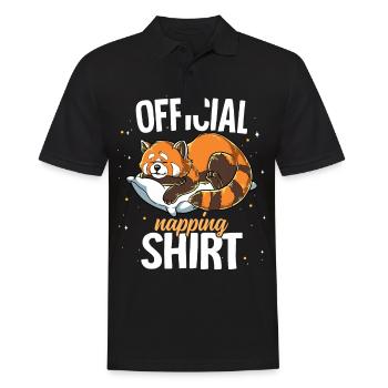 Schlafender Roter Panda Offizielles Nickerchen - Männer Poloshirt - Schwarz - Vorne - Kai (181cm)
