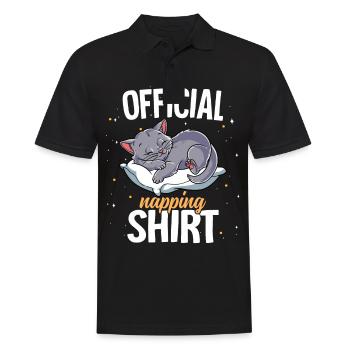 Sleeping Cat Official Napping - Men's Polo Shirt - black - Front - Kai (181cm)