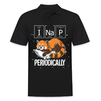 Schlafender roter Panda Ich mache regelmäßig ein Nickerchen - Männer Poloshirt - Schwarz - Vorne - Kai (181cm)