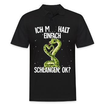 Ich mag halt einfach Schlangen - Männer Poloshirt - Schwarz - Vorne - Kai (181cm)