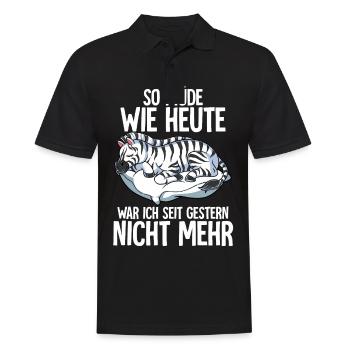 So Müde Wie Heute War Ich Seit Gestern Nicht Mehr - Männer Poloshirt - Schwarz - Vorne - Kai (181cm)
