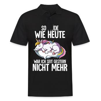 So Müde Wie Heute War Ich Seit Gestern Nicht Mehr - Männer Poloshirt - Schwarz - Vorne - Kai (181cm)