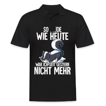 So Müde Wie Heute War Ich Seit Gestern Nicht Mehr - Männer Poloshirt - Schwarz - Vorne - Kai (181cm)