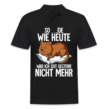 So Müde Wie Heute War Ich Seit Gestern Nicht Mehr - Männer Poloshirt - Schwarz - Vorne - Kai (181cm)