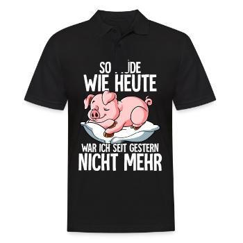 So Müde Wie Heute War Ich Seit Gestern Nicht Mehr - Männer Poloshirt - Schwarz - Vorne - Kai (181cm)
