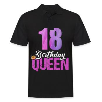 18 ans 18 anniversaire Anniversaire Reine d’anniversaire - Polo Homme - noir - Devant - Kai (181cm)