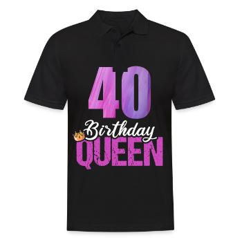 40 years old 40 birthday Birthday Queen - Men's Polo Shirt - black - Front - Kai (181cm)