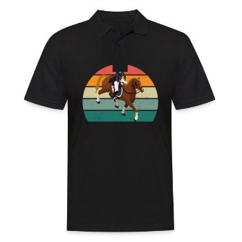 Reiter Reiterin Pferd Reiten Pony Pferdestall - Männer Poloshirt - Schwarz - Vorne - Kai (181cm)