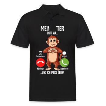Mein Affe Ruft An - Männer Poloshirt - Schwarz - Vorne - Kai (181cm)