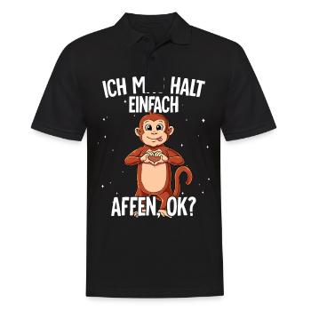 Ich mag halt einfach Affen - Männer Poloshirt - Schwarz - Vorne - Kai (181cm)