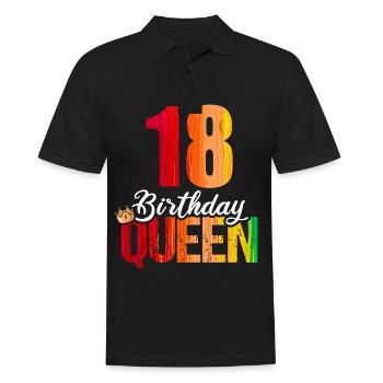18 ans 18 anniversaire Anniversaire Reine d’anniversaire - Polo Homme - noir - Devant - Kai (181cm)