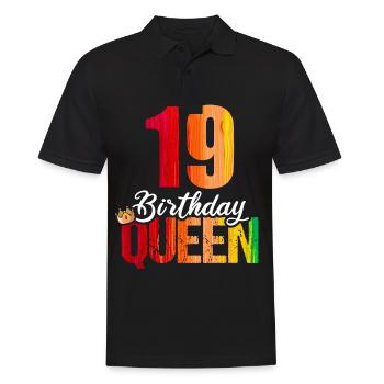 19 Jahre Alt 19 Geburtstag Birthday Queen - Männer Poloshirt - Schwarz - Vorne - Kai (181cm)