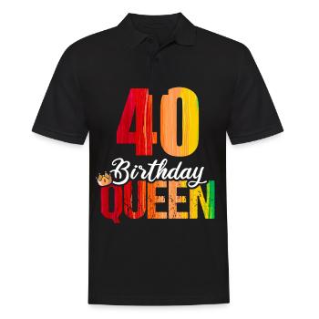 40 years old 40 birthday Birthday Queen - Men's Polo Shirt - black - Front - Kai (181cm)