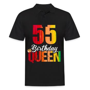 55 ans 55 anniversaire Anniversaire Reine d’anniversaire - Polo Homme - noir - Devant - Kai (181cm)