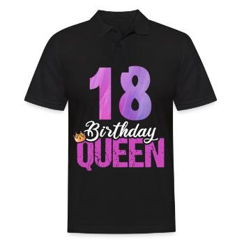 18 ans 18 anniversaire Anniversaire Reine d’anniversaire - Polo Homme - noir - Devant - Kai (181cm)