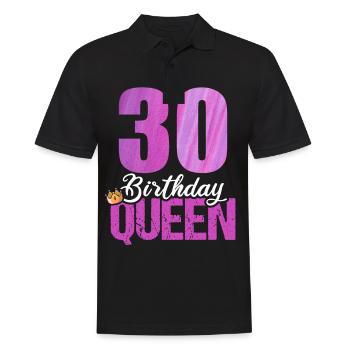 30 Jahre Alt 30 Geburtstag Birthday Queen - Männer Poloshirt - Schwarz - Vorne - Kai (181cm)
