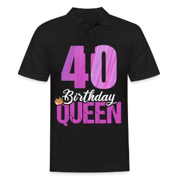 40 years old 40 birthday Birthday Queen - Men's Polo Shirt - black - Front - Kai (181cm)