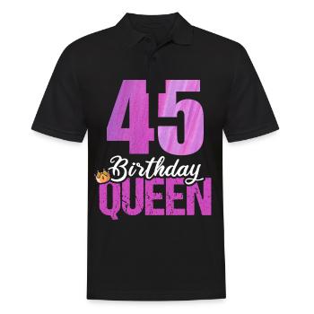 45 ans 45 anniversaire Anniversaire Reine d’anniversaire - Polo Homme - noir - Devant - Kai (181cm)
