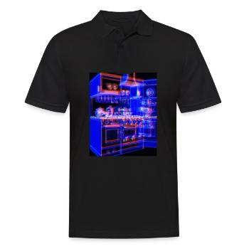 Cuisine Rétro Vintage Blueprint Cook Cooking Cook - Polo Homme - noir - Devant - Kai (181cm)