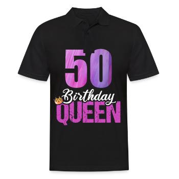 50 Jahre Alt 50 Geburtstag Birthday Queen - Männer Poloshirt - Schwarz - Vorne - Kai (181cm)