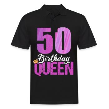 50 Jahre Alt 50 Geburtstag Birthday Queen - Männer Poloshirt - Schwarz - Vorne - Kai (181cm)