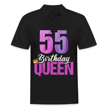 55 ans 55 anniversaire Anniversaire Reine d’anniversaire - Polo Homme - noir - Devant - Kai (181cm)