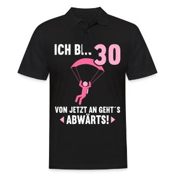 Ich bin 30 Ab jetzt gehts abwärts 30 Geburtstag - Männer Poloshirt - Schwarz - Vorne - Kai (181cm)